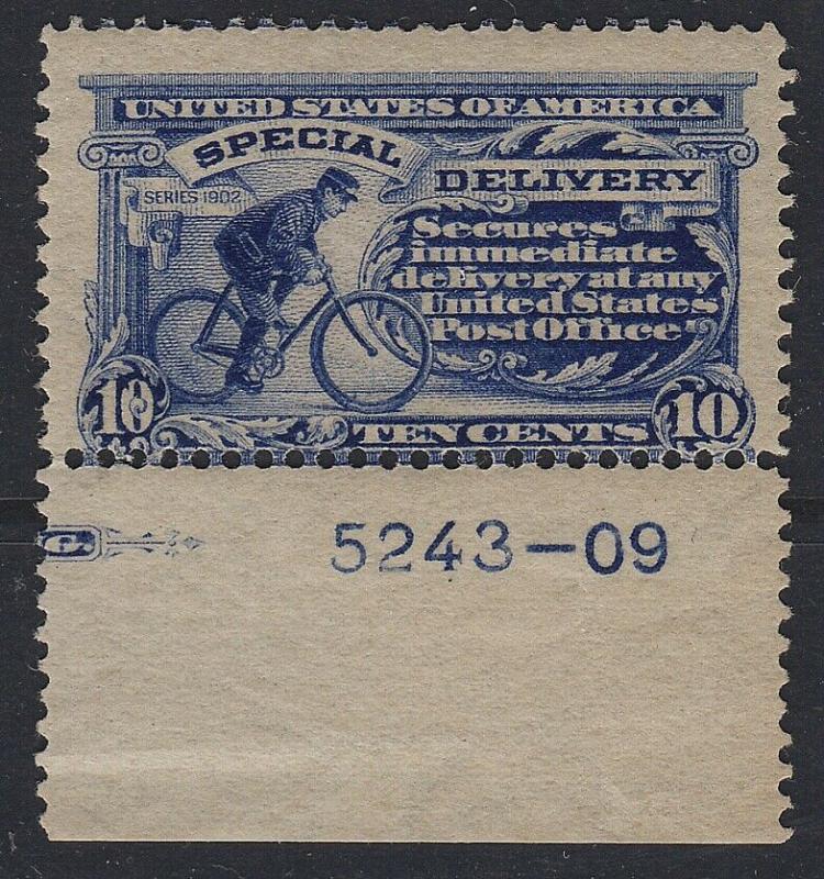 1902 Special Delivery Sc E6 MNH plate number  Hebert  CV $740