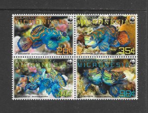 FISH - MICRONESIA #848a  WWF  MANDARIAN FISH MNH