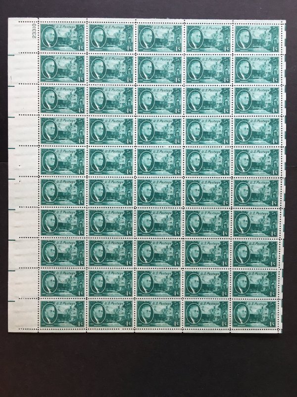 1945 sheet of postage stamps, 1 ¢ Roosevelt, Sc# 930