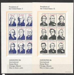 U.S. #2216-19 AMERIPEX SHEETS FACE + 10%