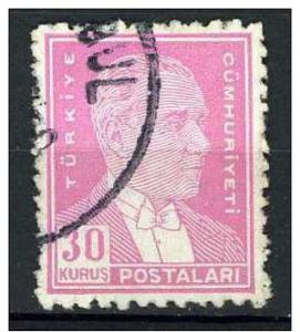 Turkey 1950 Scott 1030 used, 30k Kemal Ataturk type of 1931 