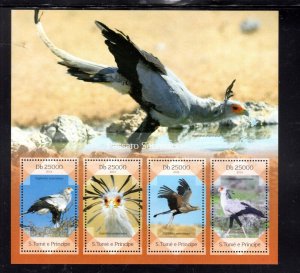 ST. THOMAS & PRINCE #2716 2014 SECRATARY BIRD MINT VF NH O.G M/S4