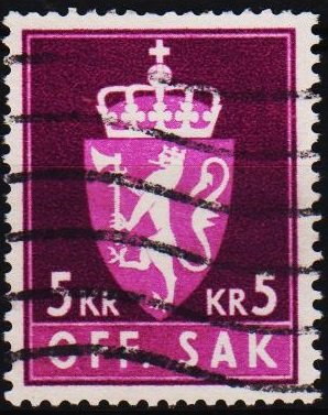 Norway. 1955 5k  S.G.0488  Fine Used
