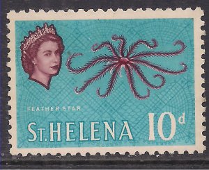 St Helena 1961 QE2 10d Feather Star Fish MM SG 183 ( A771 )