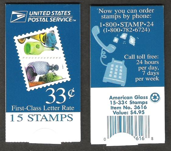 BK277 3325-3329 AMERICAN GLASS MDI VENDING BOOKLET UNOPENED