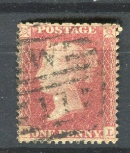 BRITAIN; 1850s early classic QV Penny Red issue fine used POSTMARK value