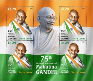 Sierra Leone - 2023 Mahatma Gandhi Anniversary - 4 Stamp Sheet - SRL230105a