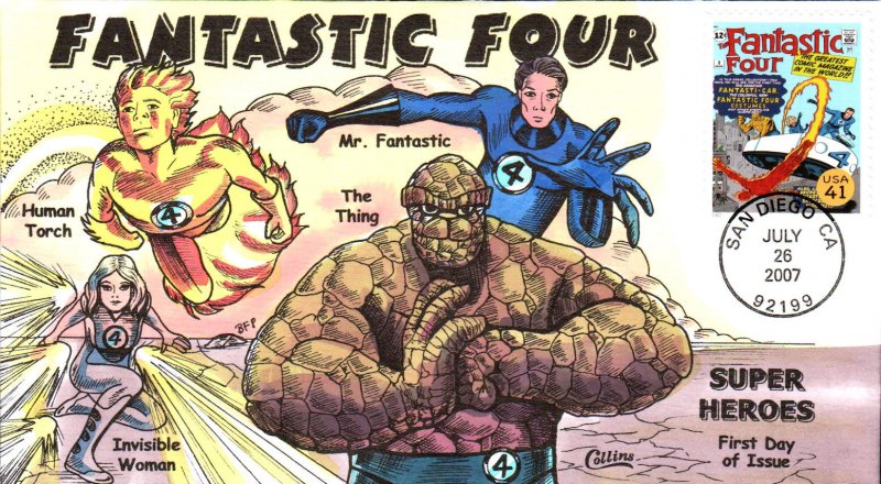 #4159n Fantastic Four Collins FDC