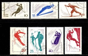 Romania #C96-102 ~ Cplt Set of 7 ~  Winter Sports ~ Ucto, NH  (1961)