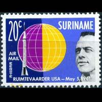 SURINAM 1961 - Scott# C29 US Astronauts 20c NH