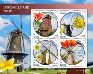 Sierra Leone - 2019 Windmills & Tulips - 4 Stamp Sheet - SRL190202a