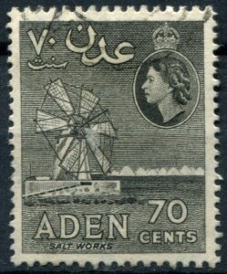 Aden Sc#72 Used, 70c gray, 1964-65 Queen Elizabeth II pictorials (1964)
