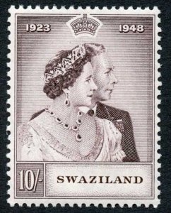 Swaziland SG47 10/- Purple-brown U/M Cat 40 pounds