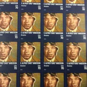 4879    C. Alfred “Chief” Anderson     MNH 70¢ sheet of 20     FV $14.00    2014