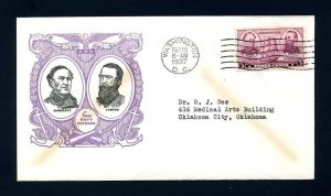 Set of # 785 to 794 on First Day Covers with various cachets dated 1936 to 1937