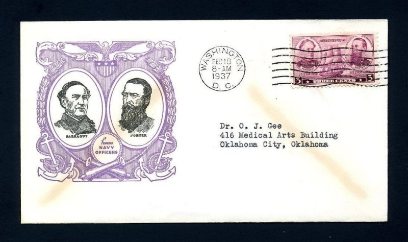 Set of # 785 to 794 on First Day Covers with various cachets dated 1936 to 1937
