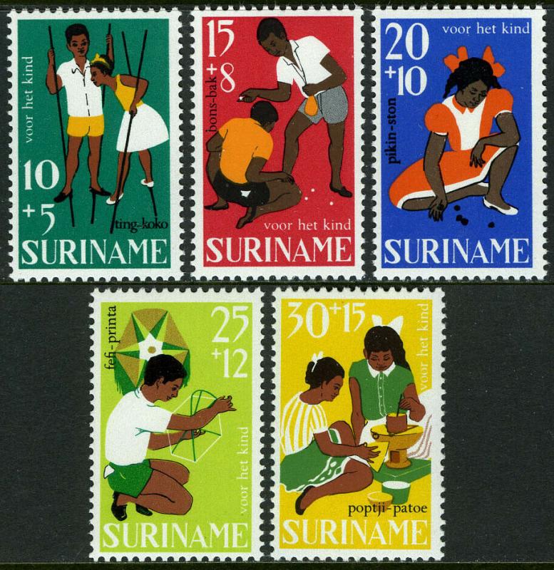 Surinam B137-B141, MNH. Child welfare. Children's Games, 1967