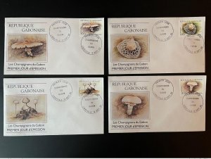 1990 Gabon Gabon Mi. 1066 - 1069 FDC 1st Day Cover Mushrooms Mushrooms Mushrooms-