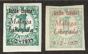 Malaga, Spain, 10L2, 10L3,  mint,  hinge remnant. & never hinged. 1937. (S1347)