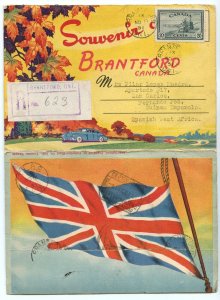 ?Registered to Fernando Poo Spanish Guinea folder as is, 1951 Canada cover