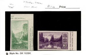 United States Postage Stamp, #769a, 770a Mint, 1935 Yosemite, Mt Rainer (AH)