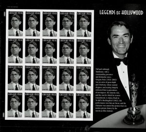 ​C USA Sc#4526 Legends of Hollywood Gregory Peck Full Sheet of 20 forever MNH