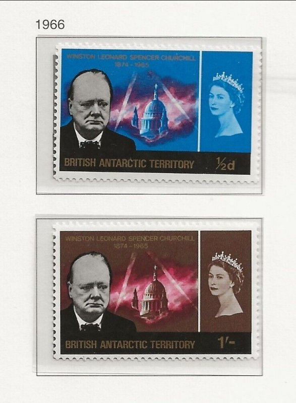 BRITISH ANTARCTIC TERRITORY (BAT) Sc 16-19 MNH issue of 1966 - CHURCHILL 