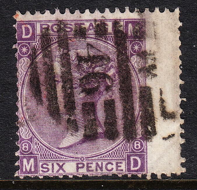 GREAT BRITAIN — SCOTT 51a (SG 109) — VICTORIA 6P — NO HYPHEN — USED — SCV $115