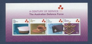 AUSTRALIA - Sc 4205a -  MNH  S/S - Military defense, hat, badge - 2014