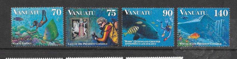 VANUATU #693-6 FISH & DIVING MNH