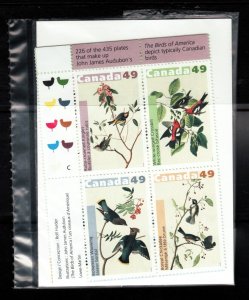 2004 - #2039a Full Set PO Corner Blocks - Canada - Audubon Birds Series 2  cv$20