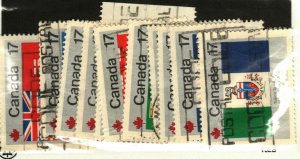 Canada #821-32 used Provincial Flags