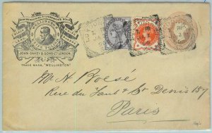 BK0859 - GB - POSTAL HISTORY -  Advertising STATIONERY COVER  to FRANCE  1896