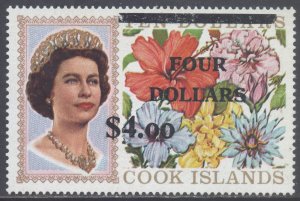 Cook Islands Scott 291 - SG336a, 1970 Elizabeth II $4 on $10 MH*