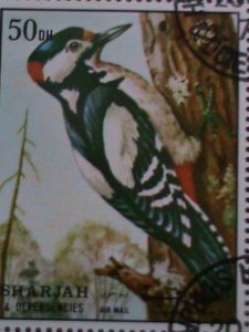 ​SHARJAH 1972-WORLD RARE-COLORFUL  LOVELY BEAUTIFUL BIRDS CTO SHEET-VERY FINE