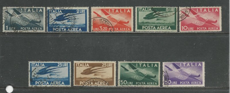 Italy Scott catalog # C106-C114 Used