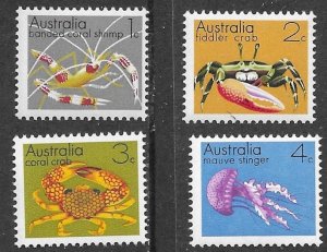 Australia # 554-557  Marine Life    (4)  Mint NH