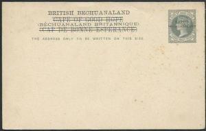 BECHUANALAND QV 1½d postcard overprinted on Cape of Good Hope. unused......58500