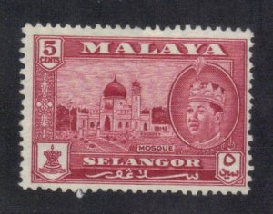 MALAYA, SELANGOR SCOTT #86 USED 5c  1957