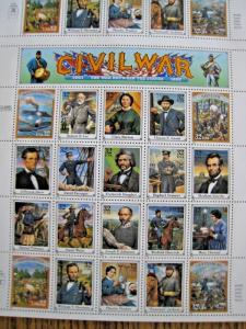 FULL PRINTER'S SHEET - U.S. CIVIL WAR - SCOTT #2975v - MNH