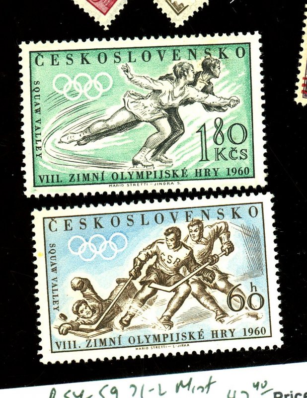 CZECHOSLOVAKIA 965-6 MINT FVF OG NH Cat $10