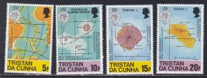Tristan Da Cunha # 283-286, Maps & Explorations, NH 1/2 Cat.