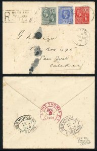 Leeward Is 1926 and Virgin Is uprated postal stationary to Costa Rica RARE