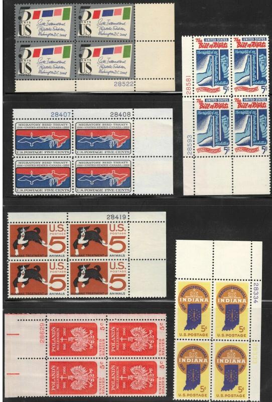 US #1306-22 Mint/NH Plate Blocks of 4 30% SCV $19.50 *FREE SHIPPING*