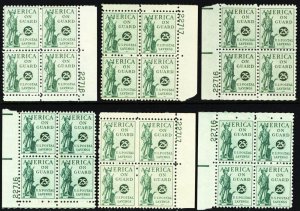 PS12, Mint LH WHOLESALE Lot of 6 Plate Blocks CV $135.00 - Stuart Katz