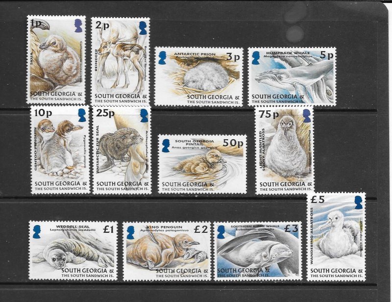 SOUTH GEORGIA #307-18  MARINE LIFE  MNH