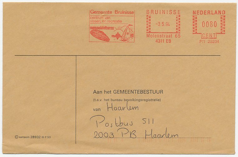 Meter cover Netherlands 1994 Musselcultures