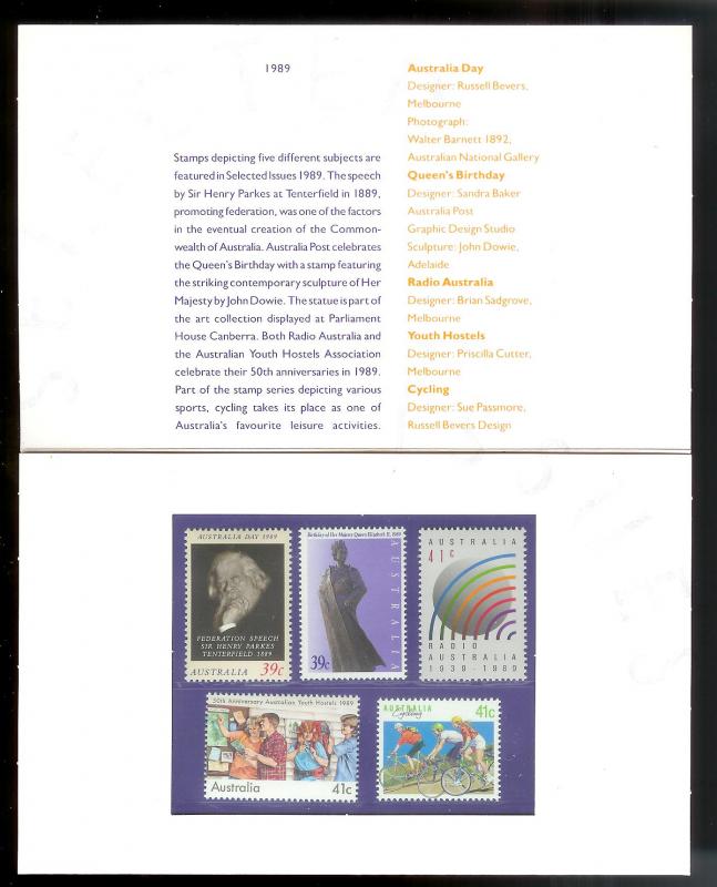 AUSTRALIA (40) Presentation Folders w/stamps All different All Mint Never Hinged