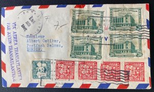 1947 El Salvador Trans Atlantic Airmail Commercial Cover to Zurich Switzerland b