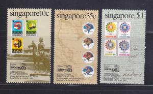 Singapore 423-425 Set MNH Stamps On Stamps